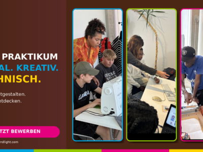 Jugendliche sammeln bei New Hope and Light praktische Erfahrungen in Textilgestaltung, Medienarbeit und digitaler Fertigung.