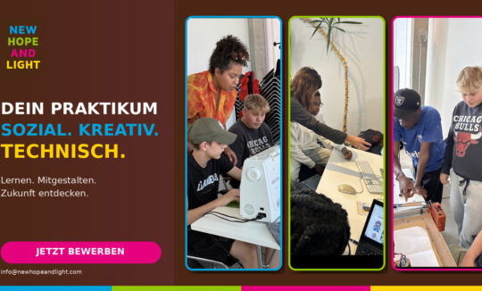 Jugendliche sammeln bei New Hope and Light praktische Erfahrungen in Textilgestaltung, Medienarbeit und digitaler Fertigung.